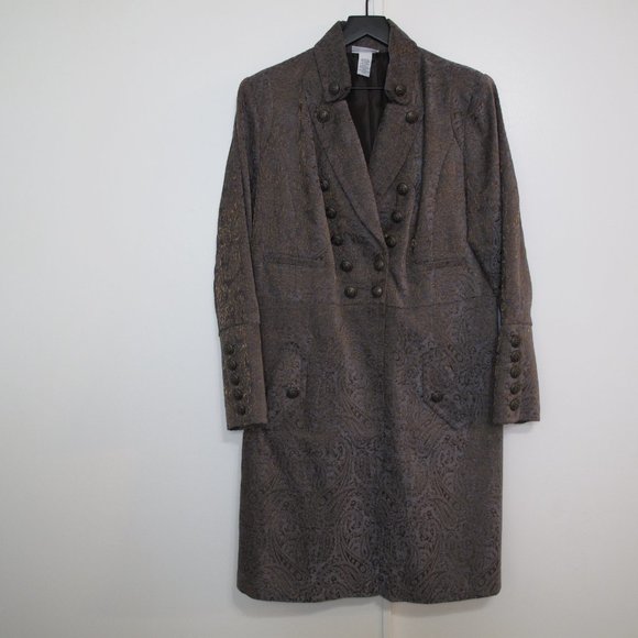 SOFT SURROUNDINGS - Velvet Damask Military Trench Coat - Picture 3 of 15